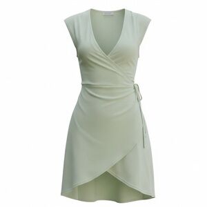 Daily Practice Anthropologie Montauk V-Neck Dress Lime Green Medium NWT